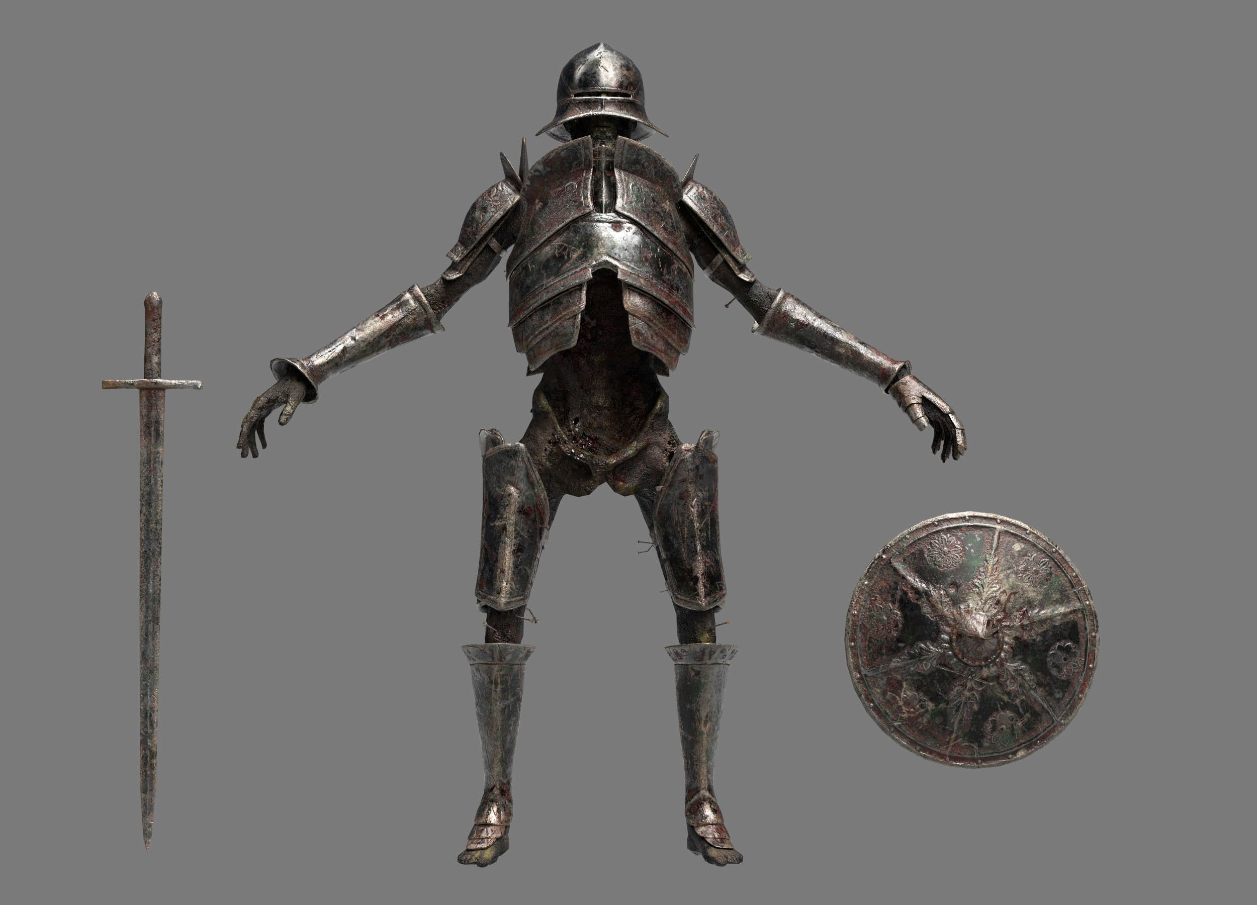 Undead Zombie Warrior Character  4k PBR  Low poly Low-poly 3D model_3