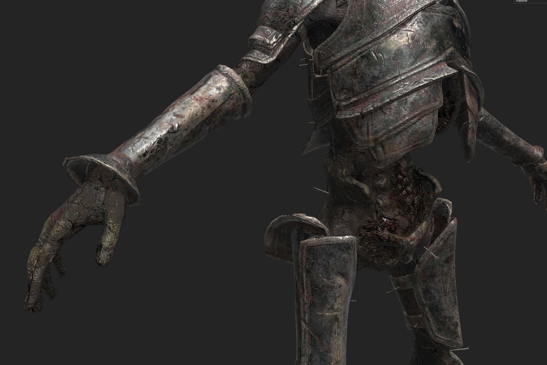 Undead Zombie Warrior Character  4k PBR  Low poly Low-poly 3D model_43