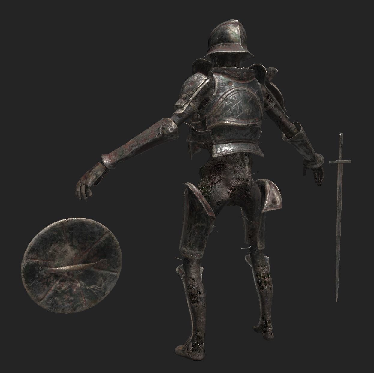 Undead Zombie Warrior Character  4k PBR  Low poly Low-poly 3D model_12