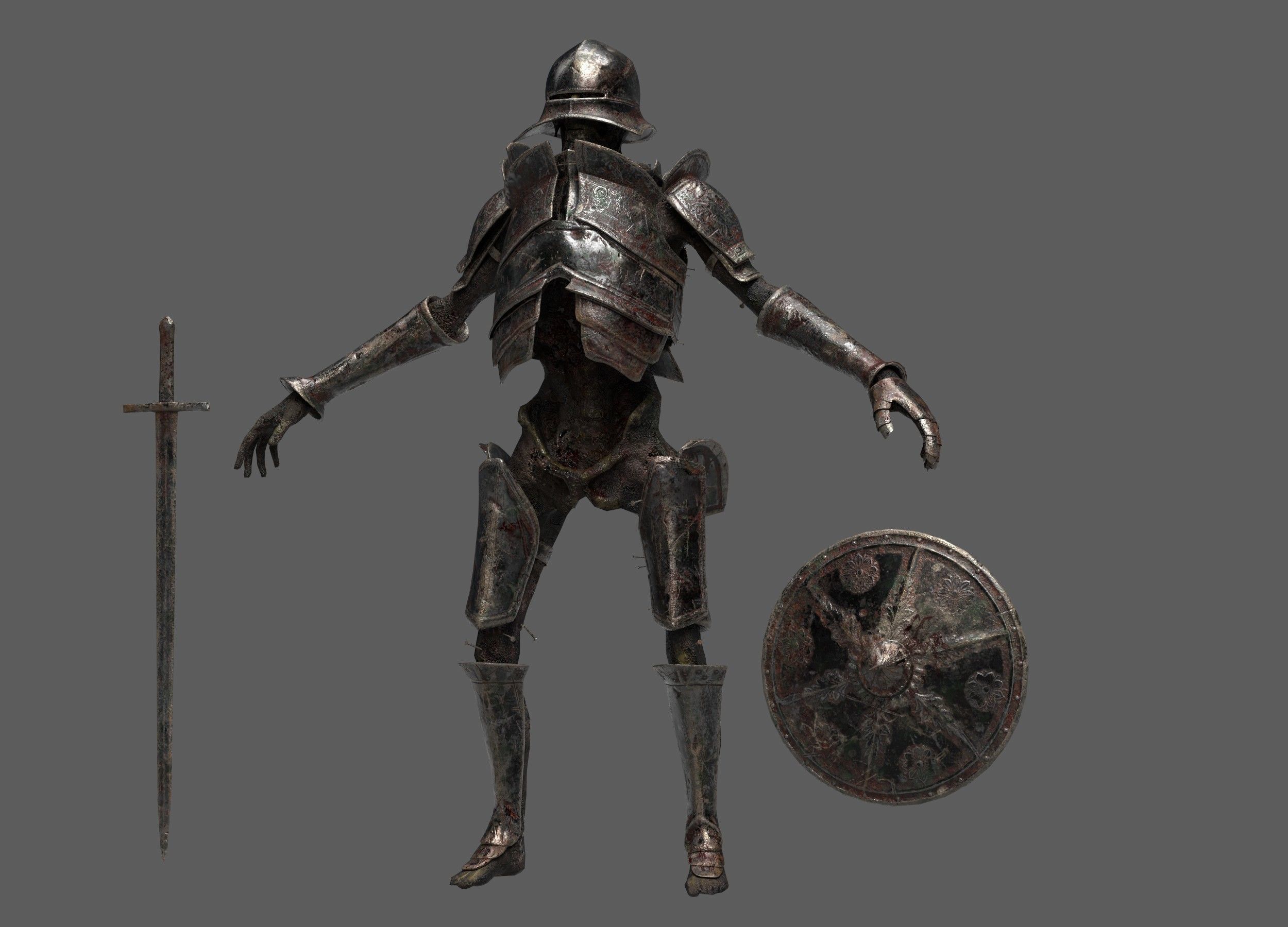 Undead Zombie Warrior Character  4k PBR  Low poly Low-poly 3D model_5