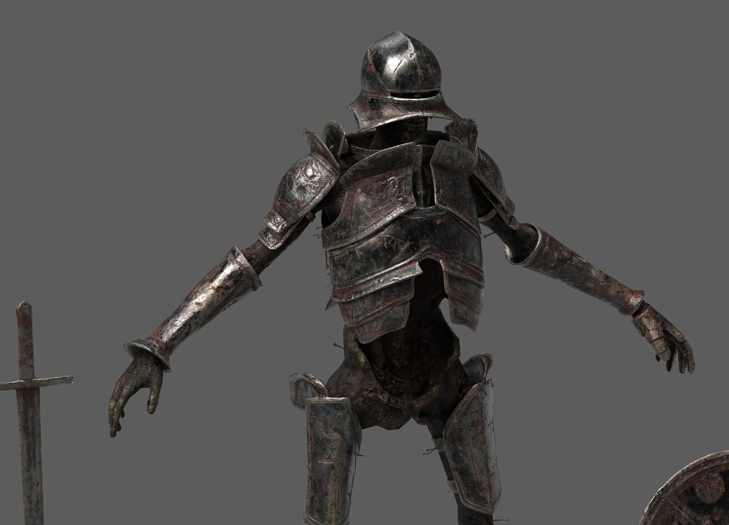 Undead Zombie Warrior Character  4k PBR  Low poly Low-poly 3D model_34