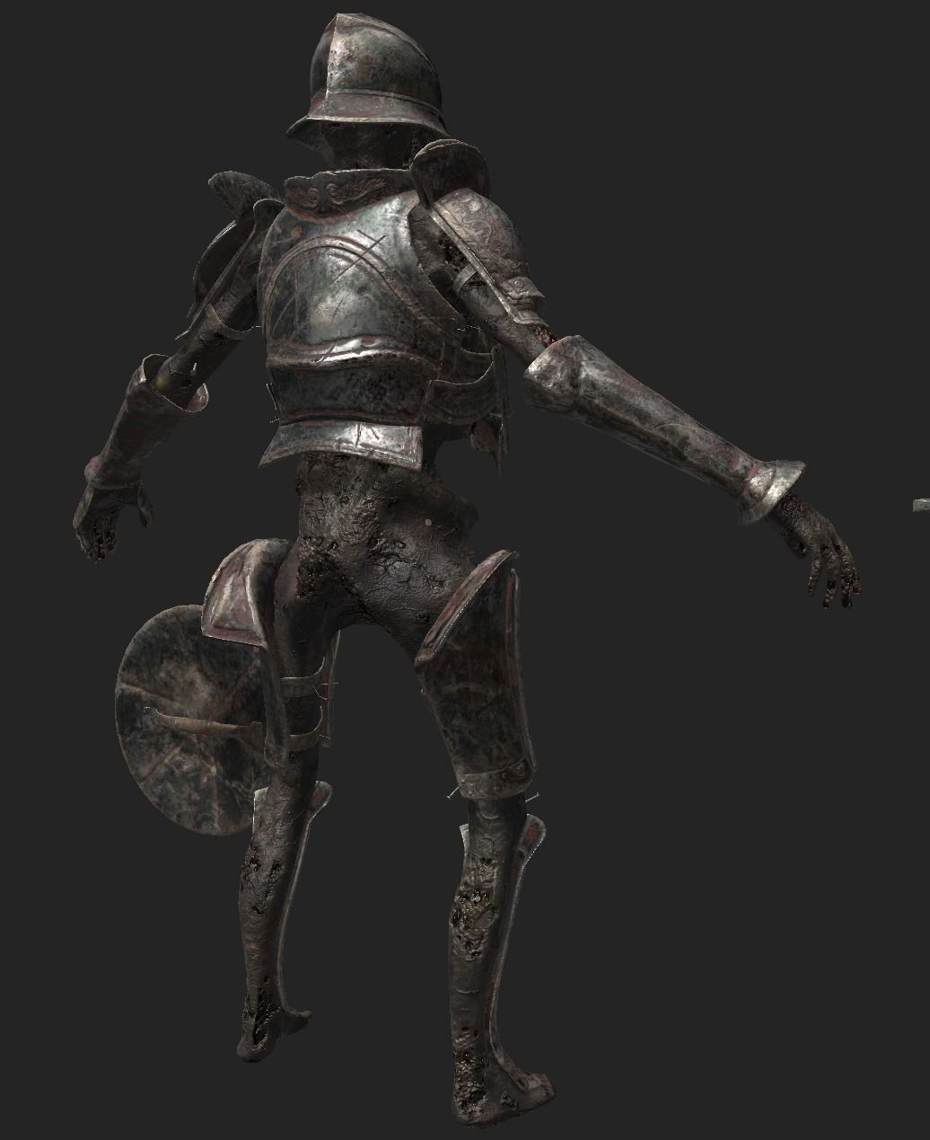 Undead Zombie Warrior Character  4k PBR  Low poly Low-poly 3D model_17