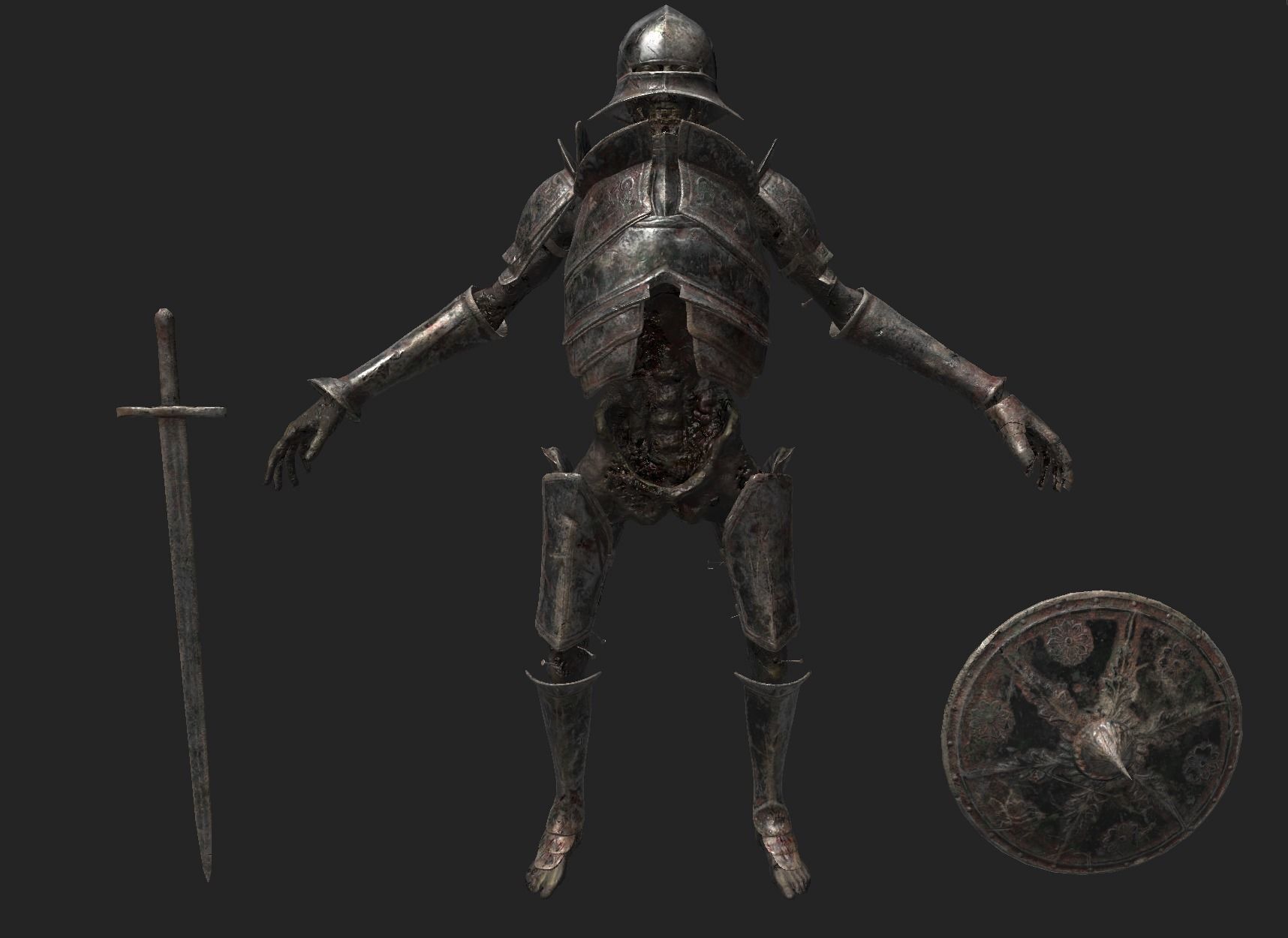 Undead Zombie Warrior Character  4k PBR  Low poly Low-poly 3D model_18