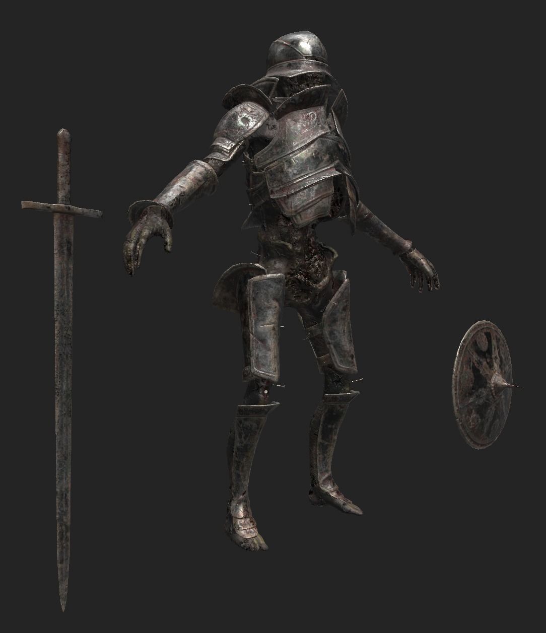 Undead Zombie Warrior Character  4k PBR  Low poly Low-poly 3D model_14