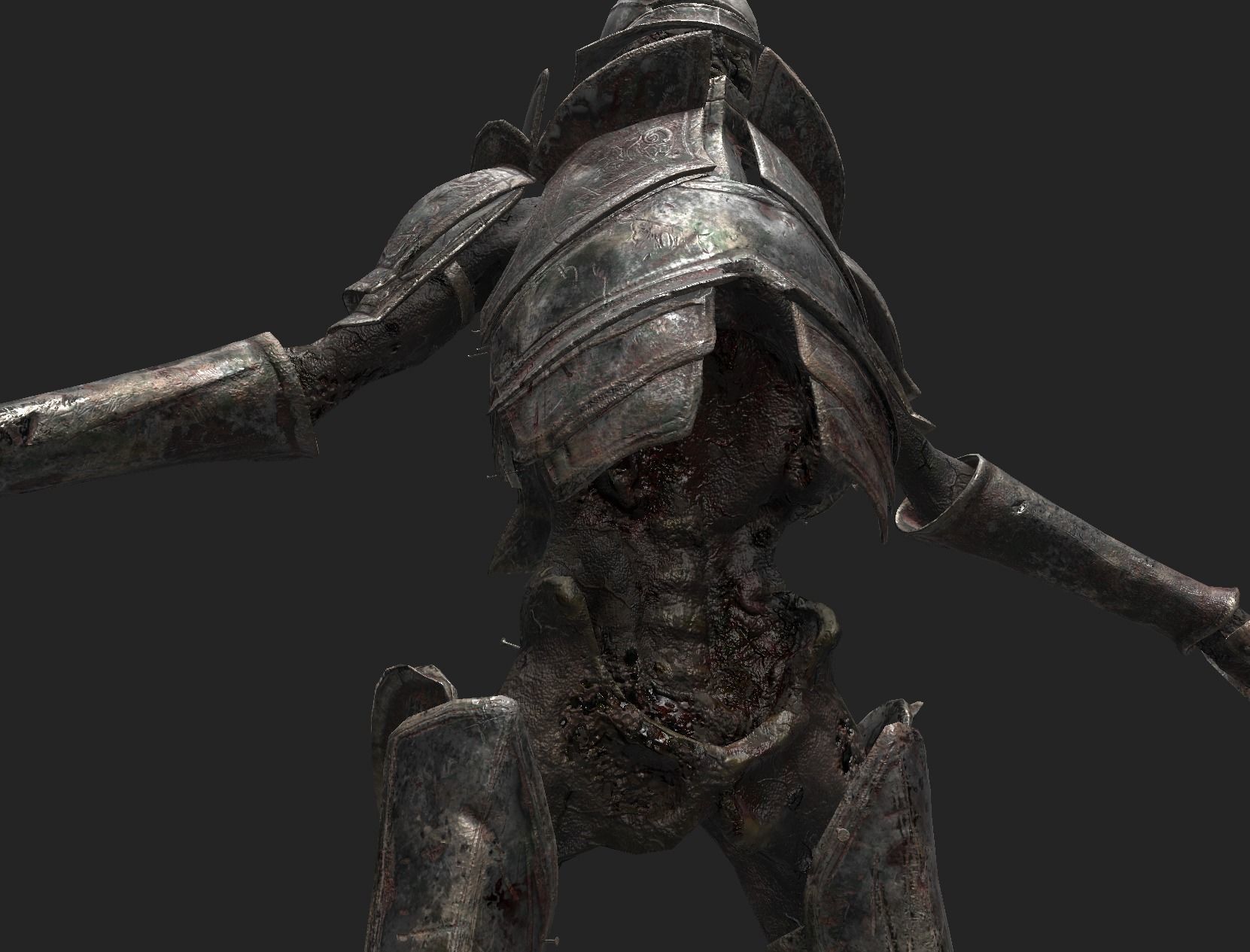 Undead Zombie Warrior Character  4k PBR  Low poly Low-poly 3D model_7