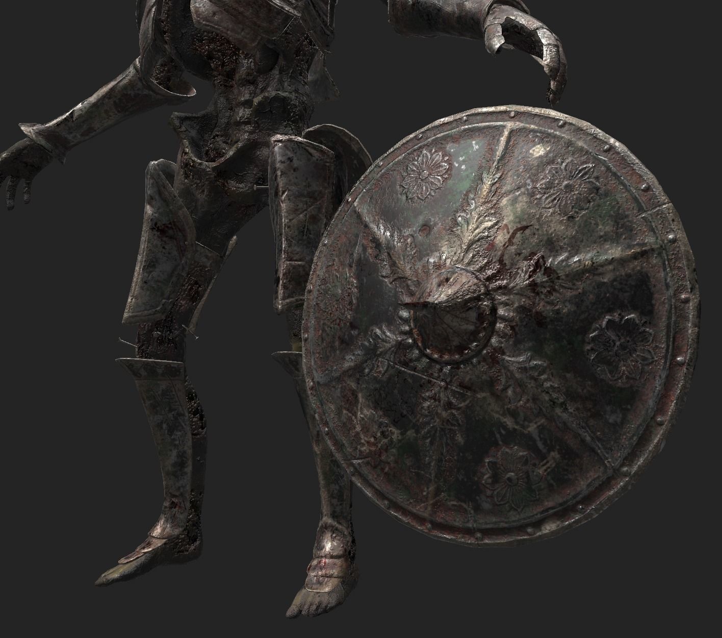 Undead Zombie Warrior Character  4k PBR  Low poly Low-poly 3D model_8