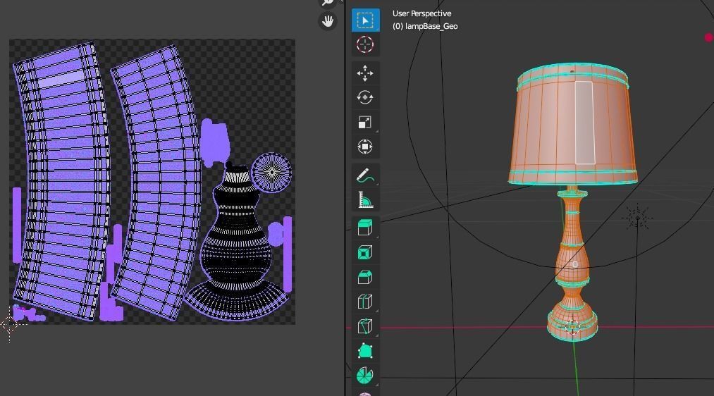 Hotel Lamp Low-poly 3D model_5