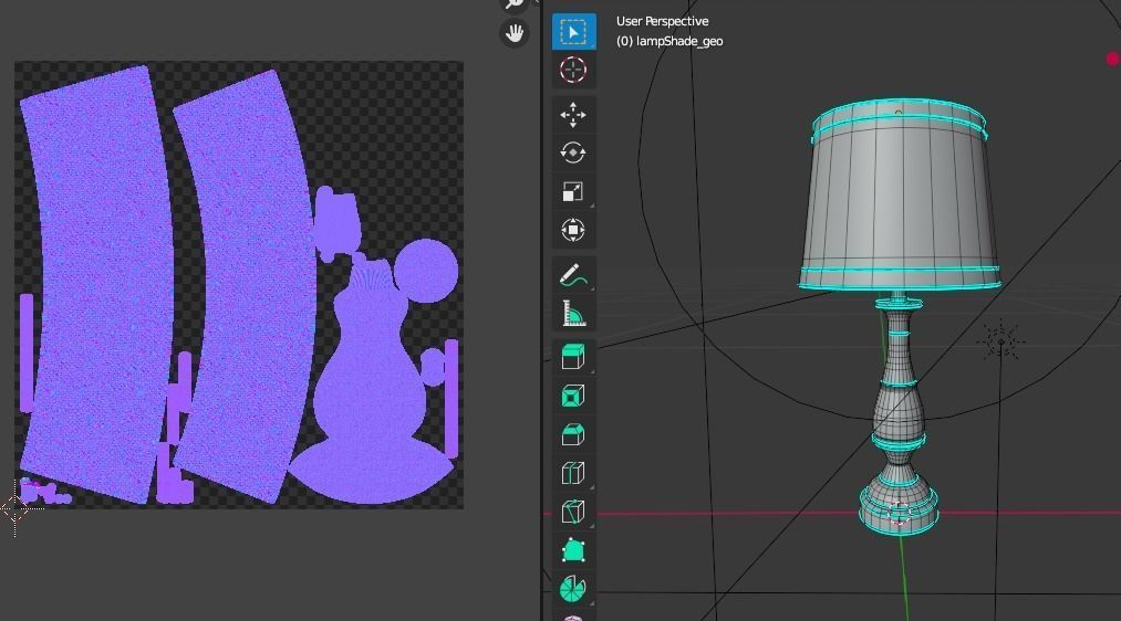 Hotel Lamp Low-poly 3D model_4