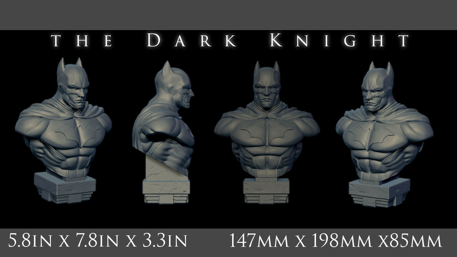 Batman Bust  Free 3D print model_6
