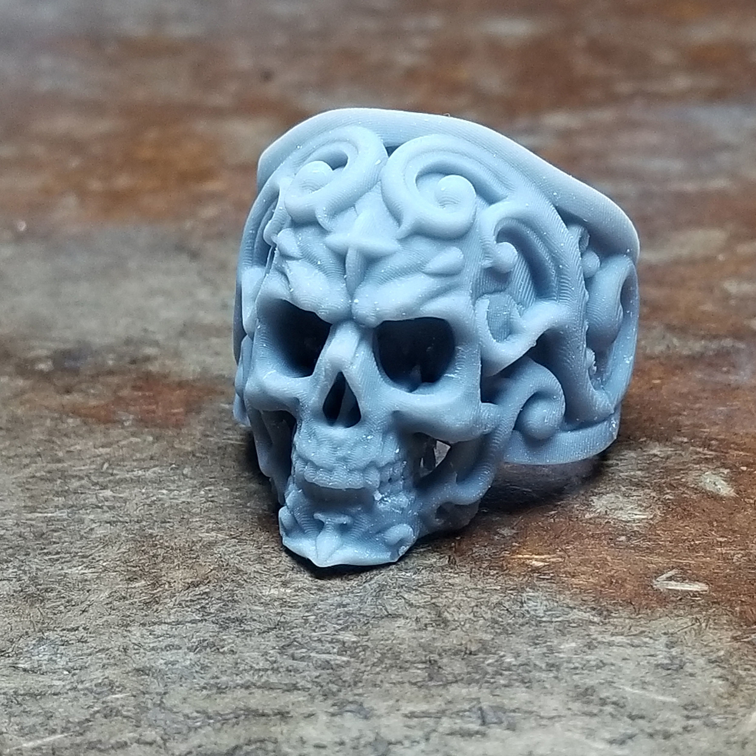 Ornate Skull Ring 3D print model_5