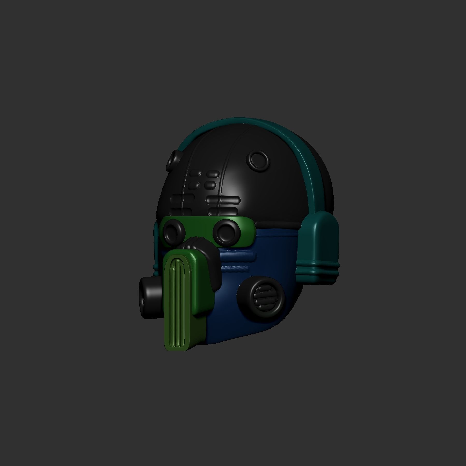 helmet high poly sculpt 3d printable 3D model_3