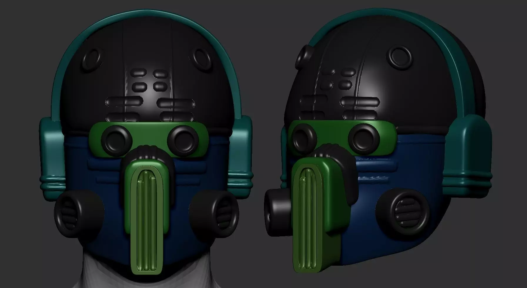 helmet high poly sculpt 3d printable 3D model_0