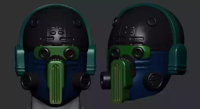 helmet high poly sculpt 3d printable 