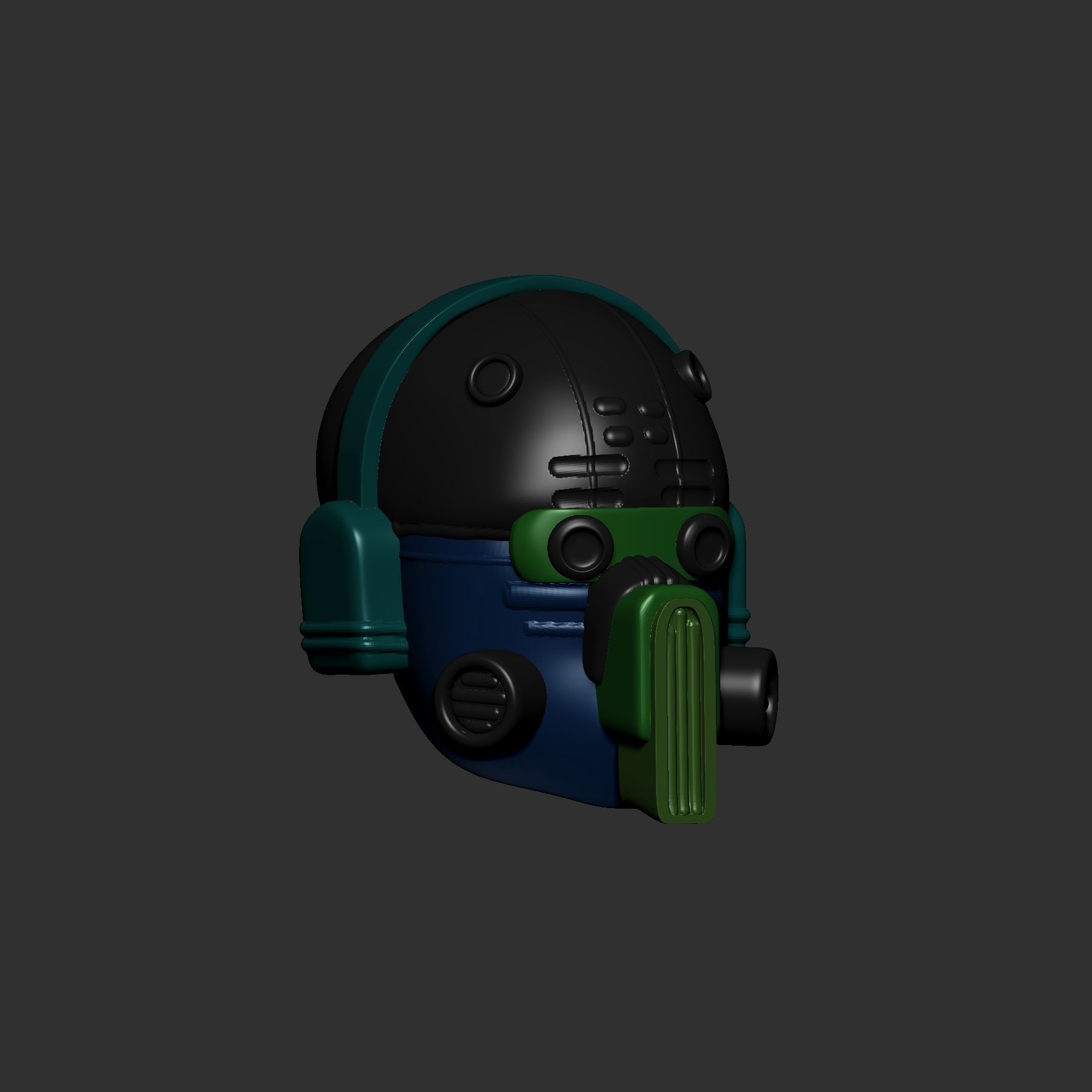 helmet high poly sculpt 3d printable 3D model_4
