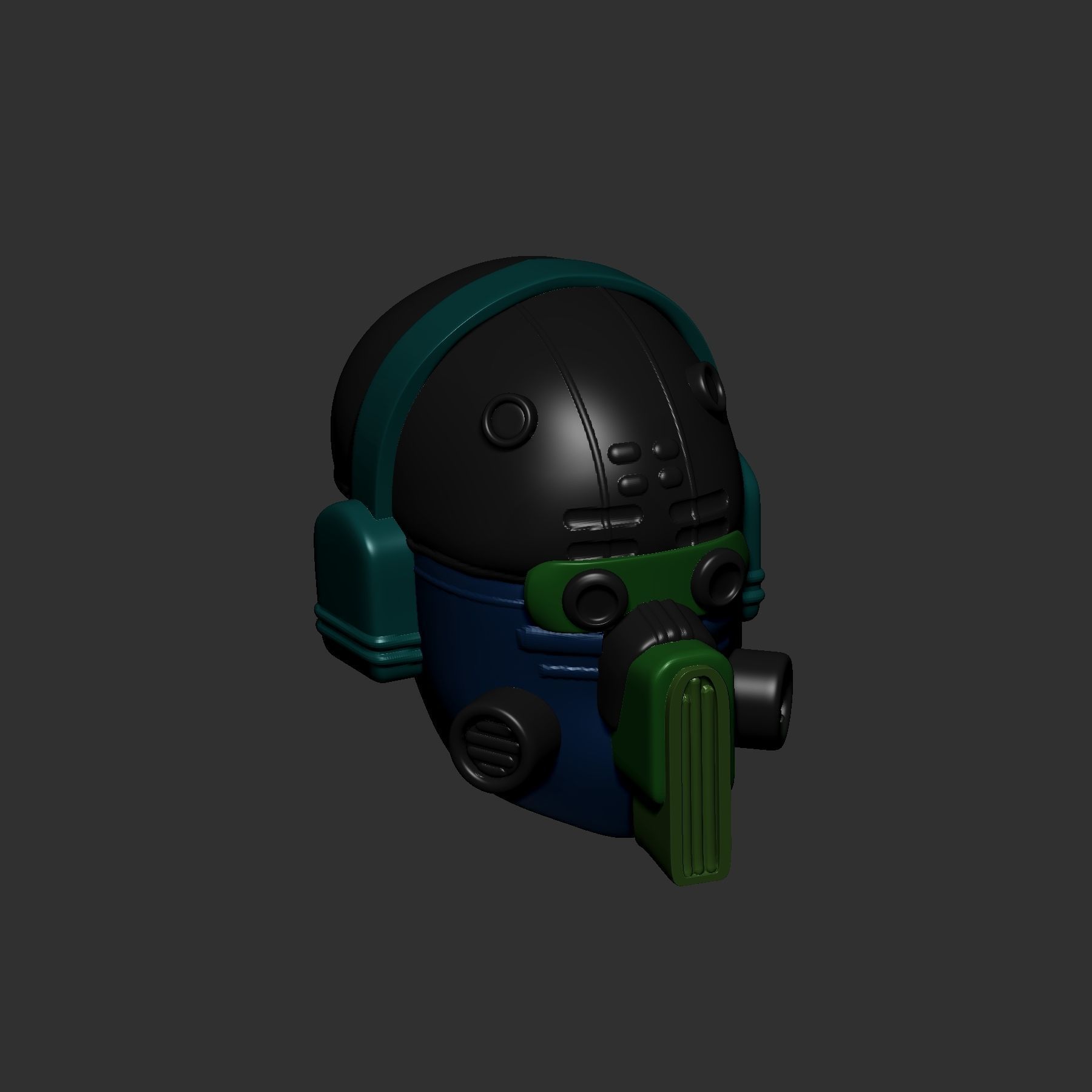 helmet high poly sculpt 3d printable 3D model_5