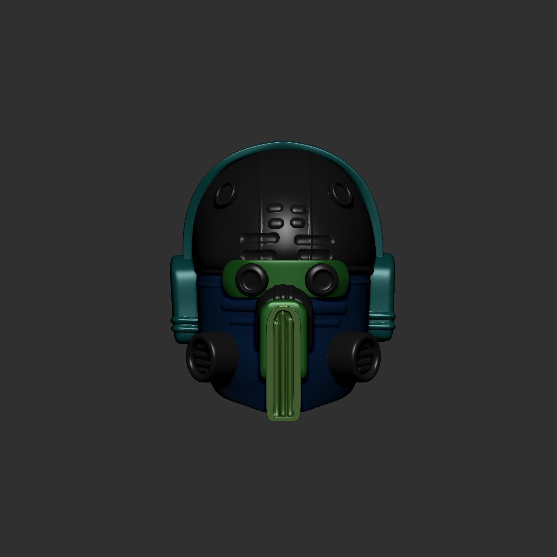 helmet high poly sculpt 3d printable 3D model_2