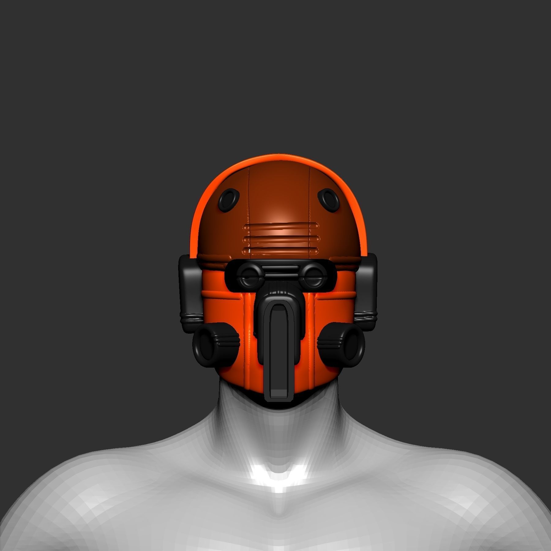 helmet high poly sculpt 3d printable  3D model_1