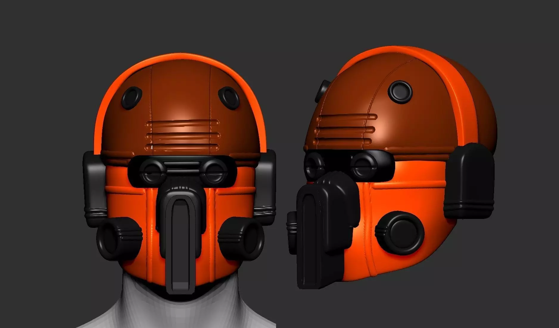 helmet high poly sculpt 3d printable  3D model_0