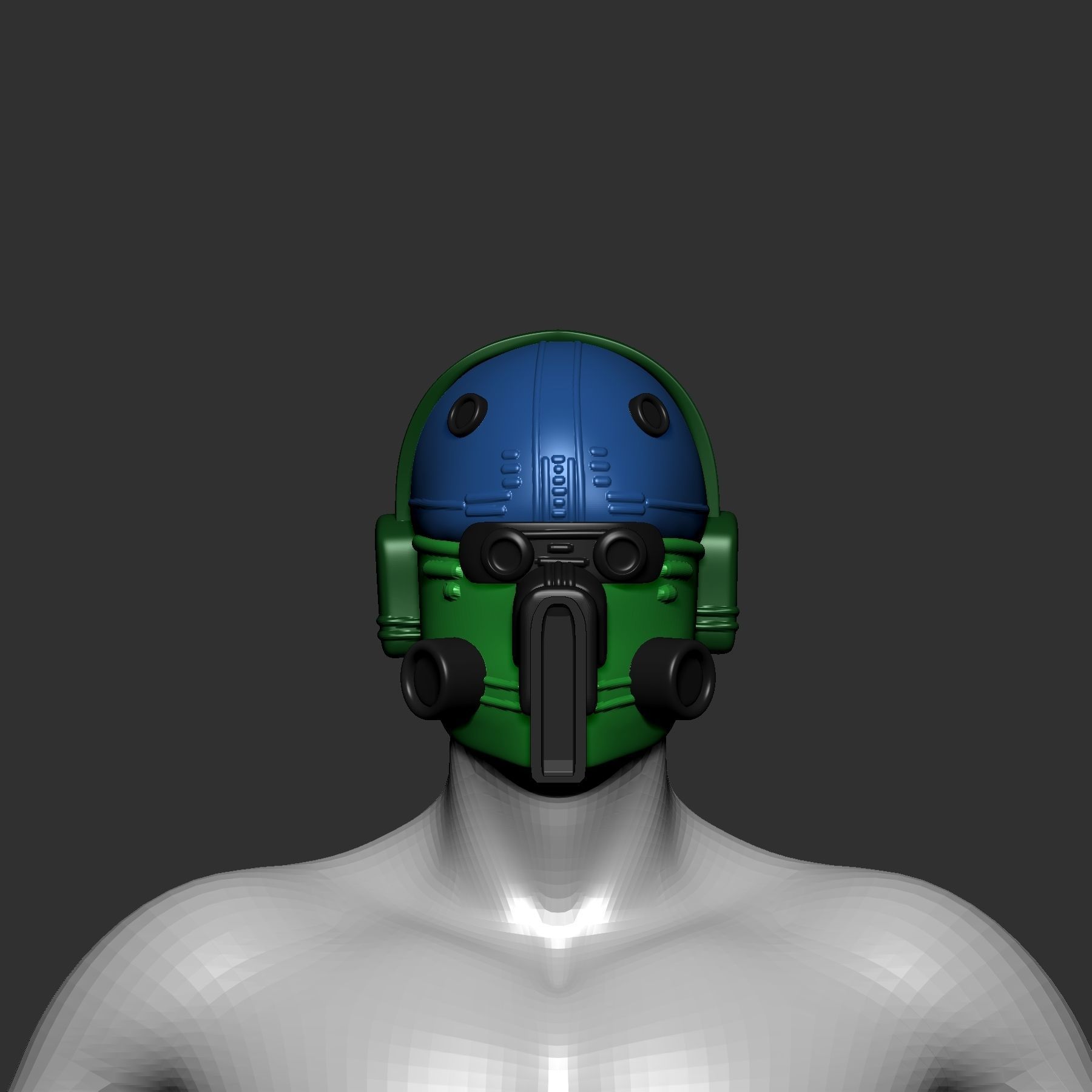 helmet high poly sculpt 3d printable 3D model_1