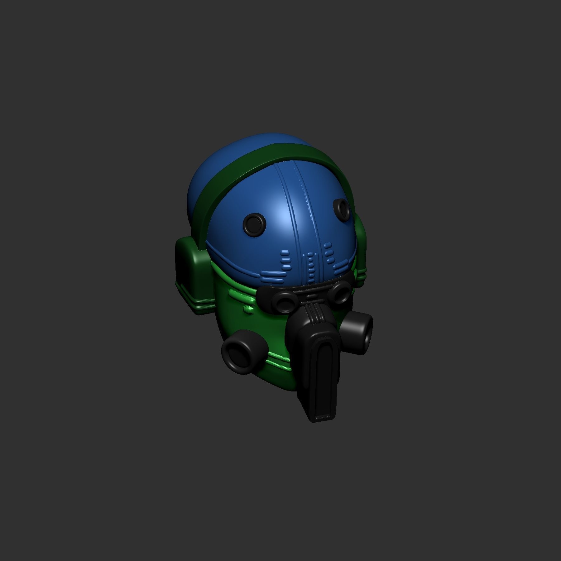 helmet high poly sculpt 3d printable 3D model_5