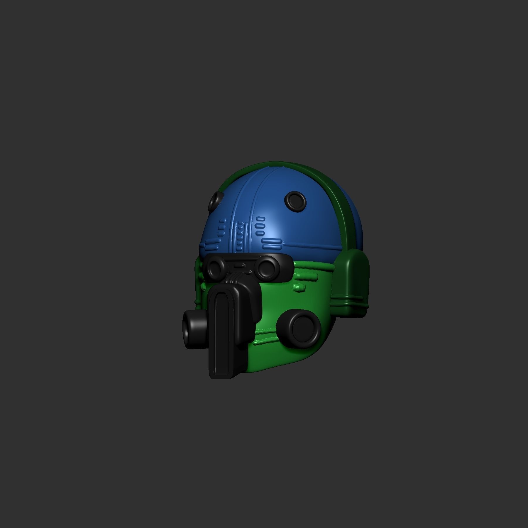 helmet high poly sculpt 3d printable 3D model_3