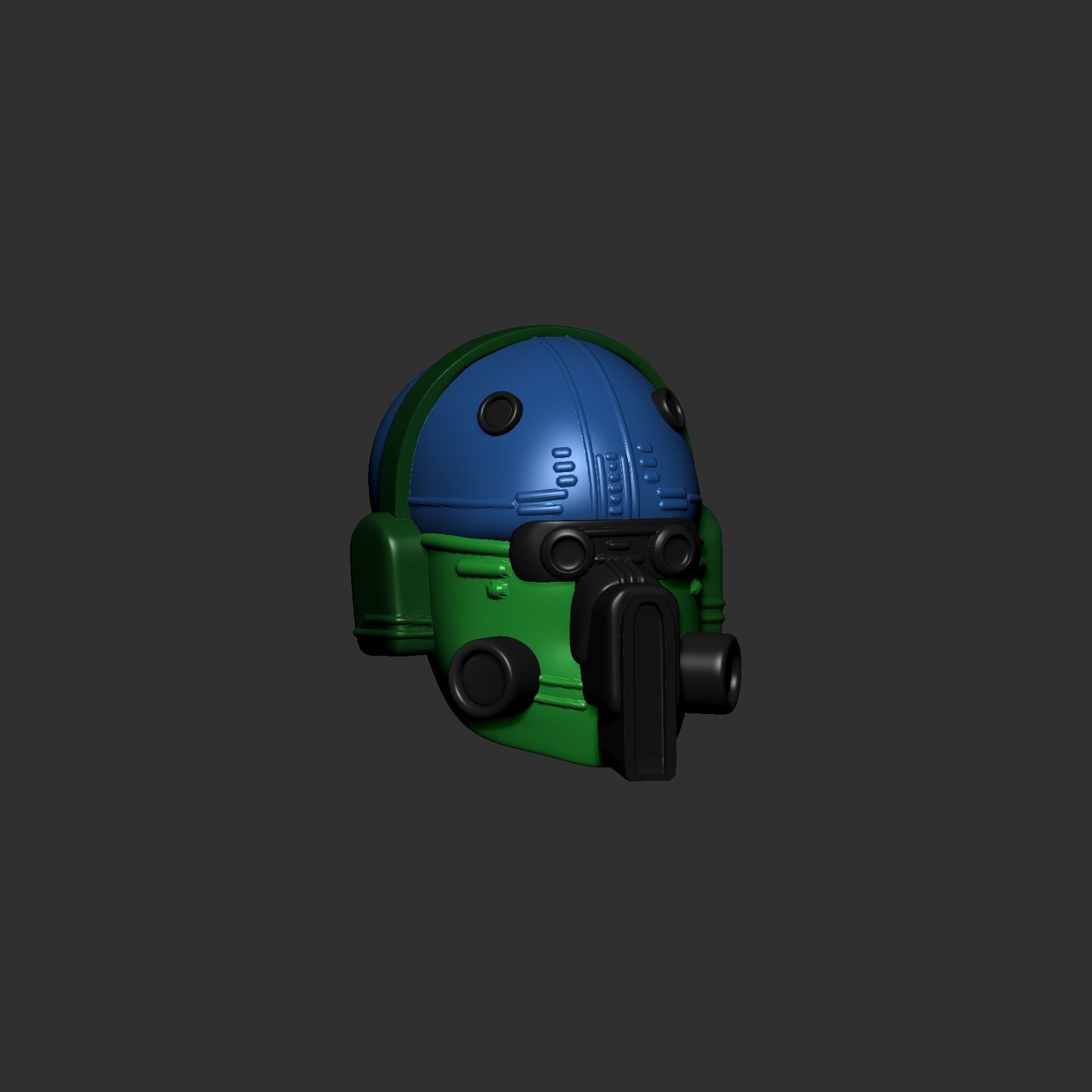 helmet high poly sculpt 3d printable 3D model_4