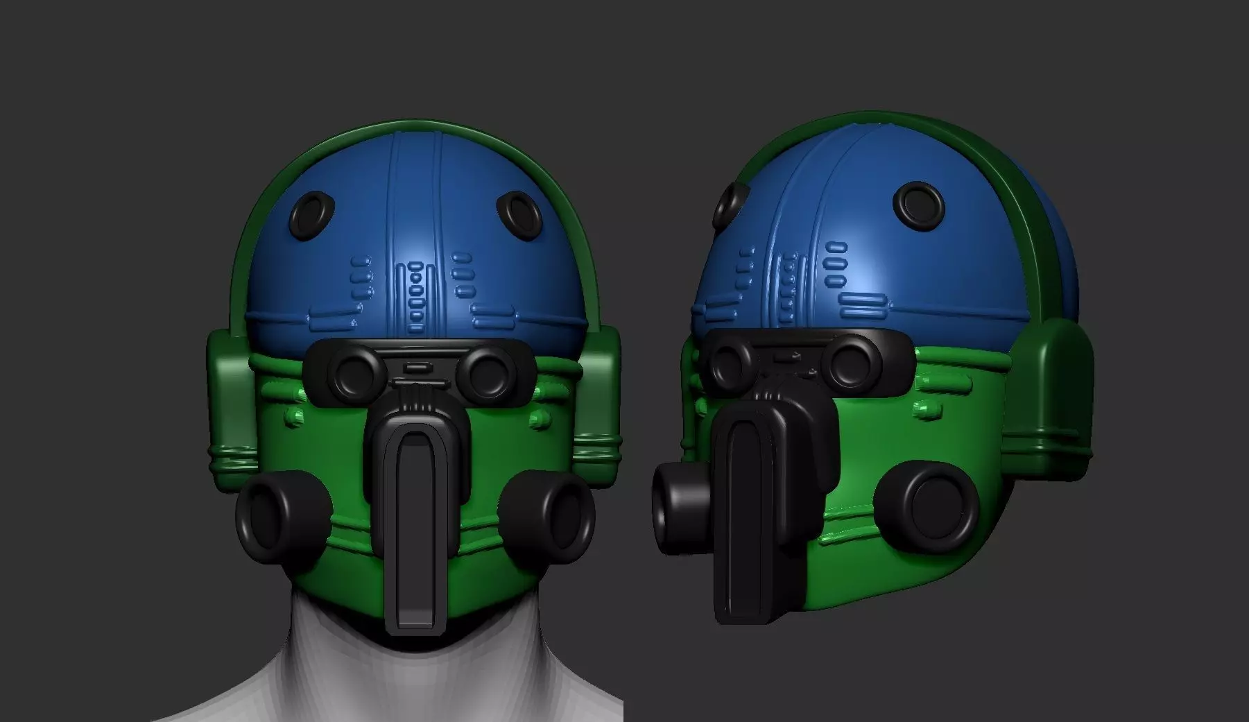 helmet high poly sculpt 3d printable 3D model_0