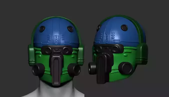 helmet high poly sculpt 3d printable 