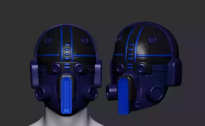 helmet high poly sculpt 3d printable 