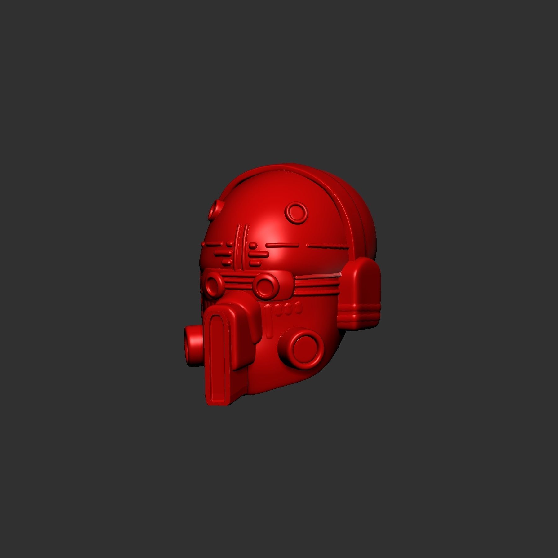 helmet high poly sculpt 3d printable 3D model_3