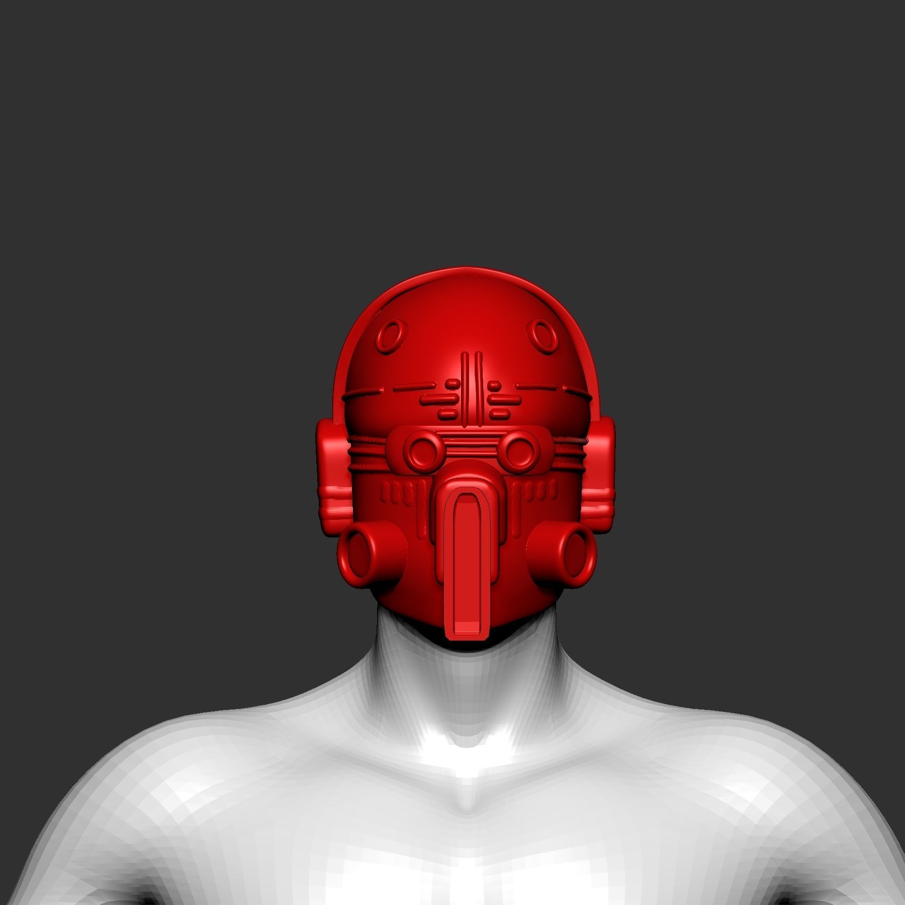 helmet high poly sculpt 3d printable 3D model_1