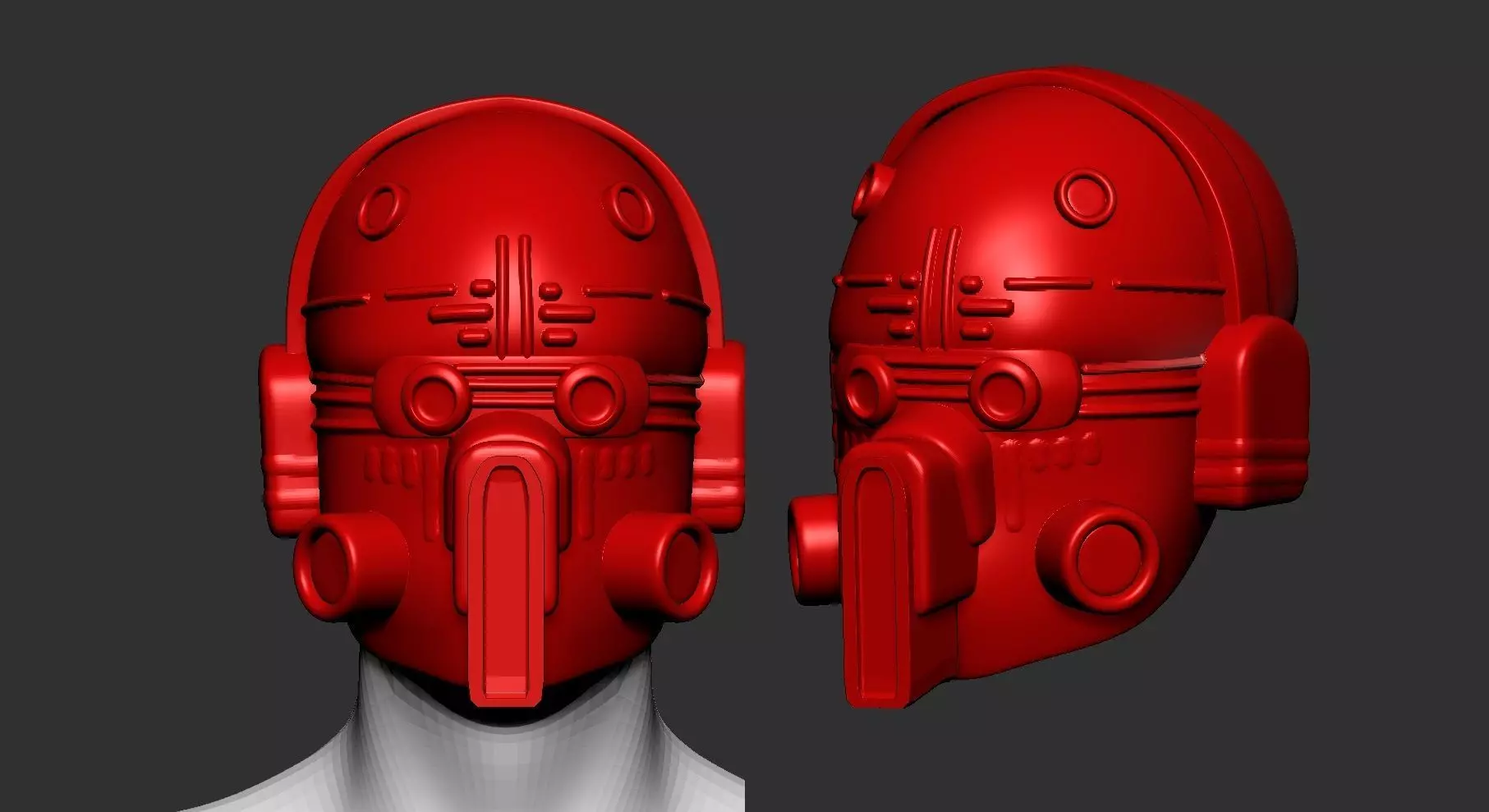 helmet high poly sculpt 3d printable 3D model_0