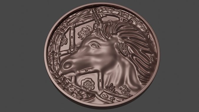 Unicorn medallion from Resident Evil 2 3D print model 3D print model