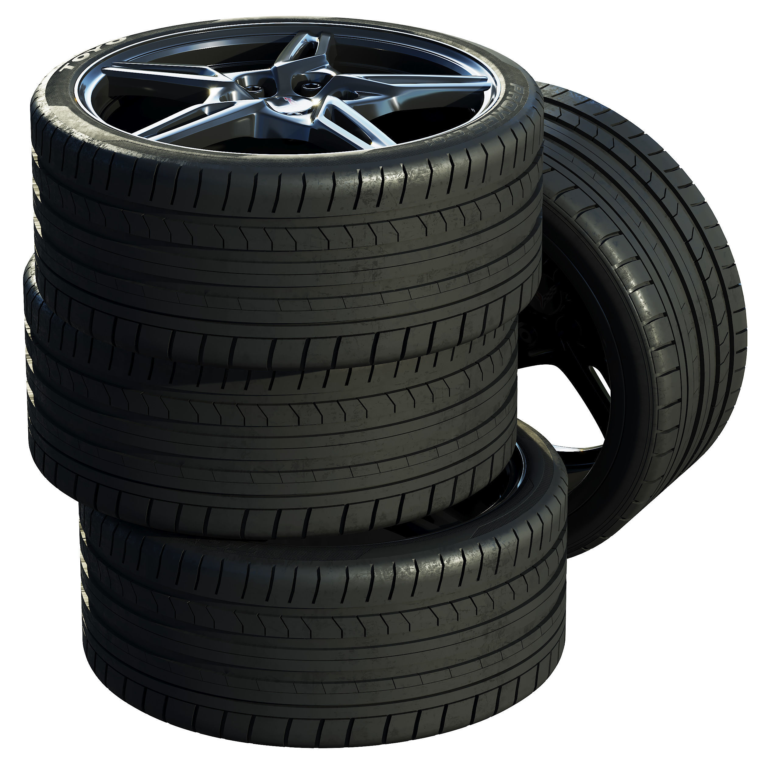 Chevrolet Corvette C8 2020 wheels 3D model_2