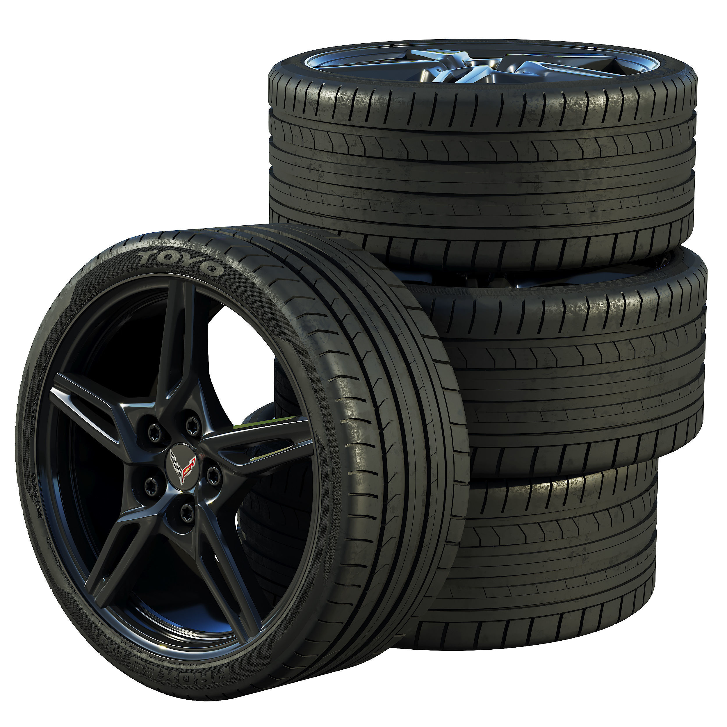 Chevrolet Corvette C8 2020 wheels 3D model_1