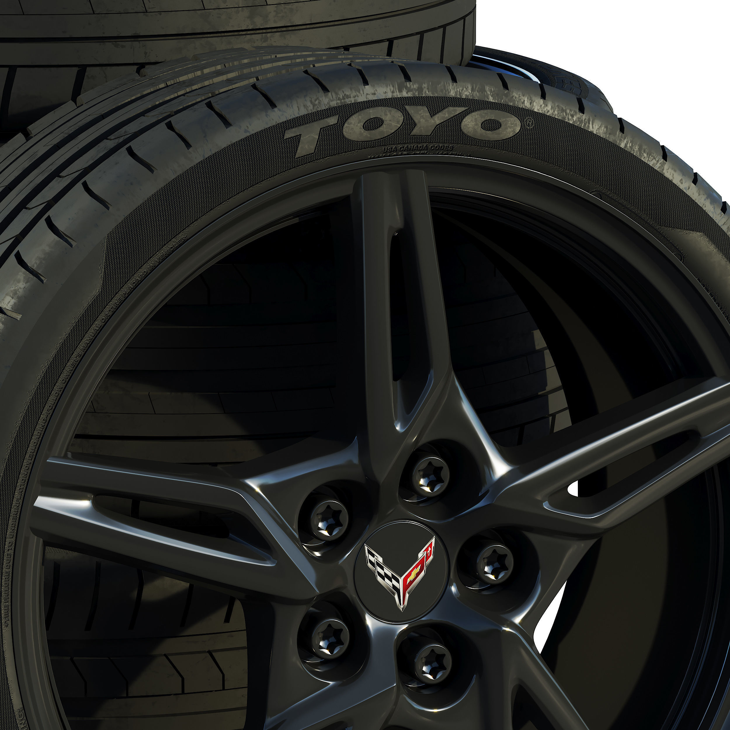 Chevrolet Corvette C8 2020 wheels 3D model_3