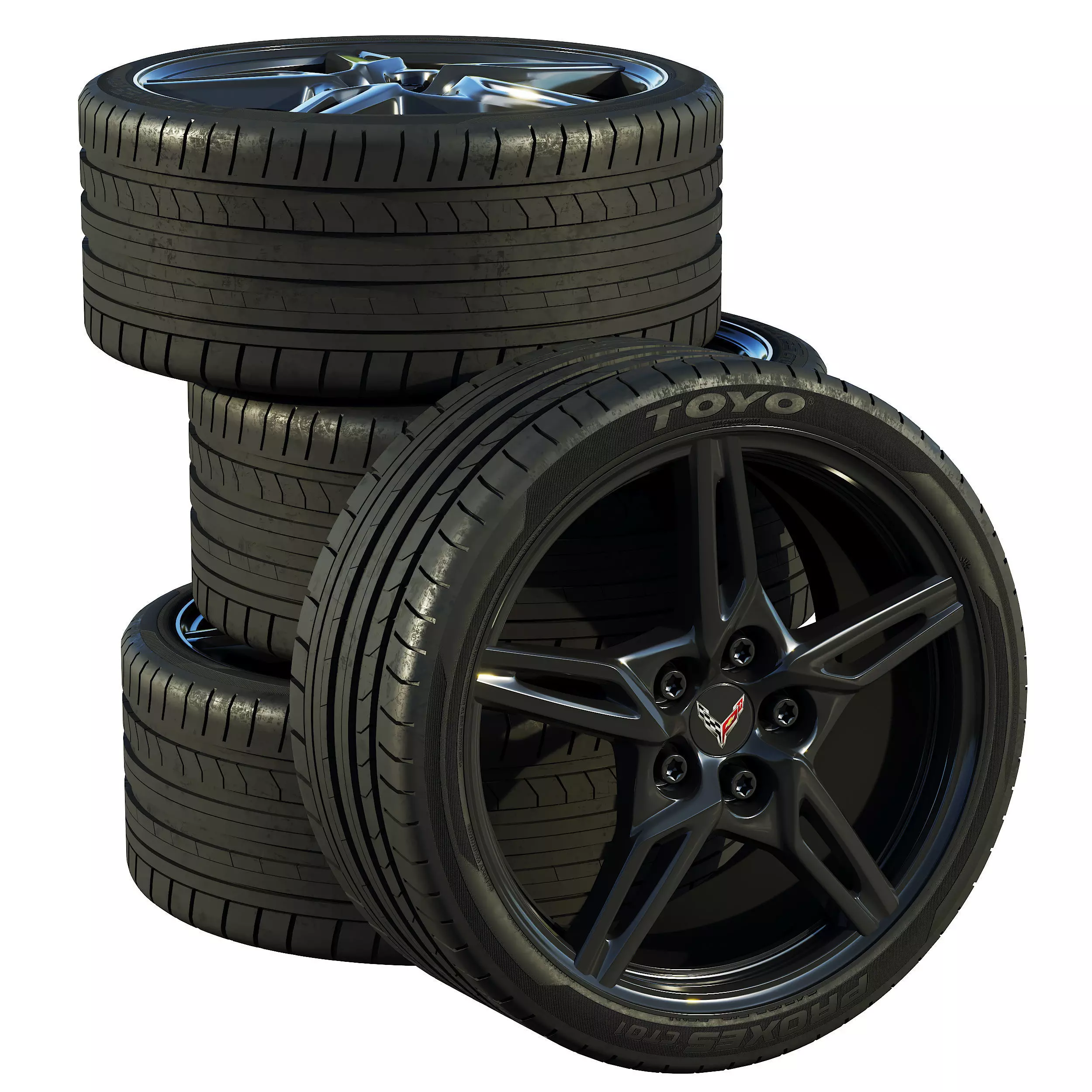 Chevrolet Corvette C8 2020 wheels 3D model_0