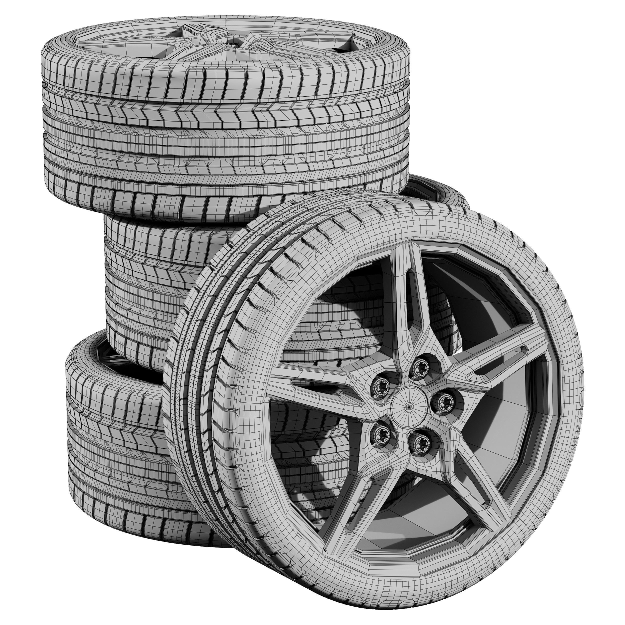 Chevrolet Corvette C8 2020 wheels 3D model_4