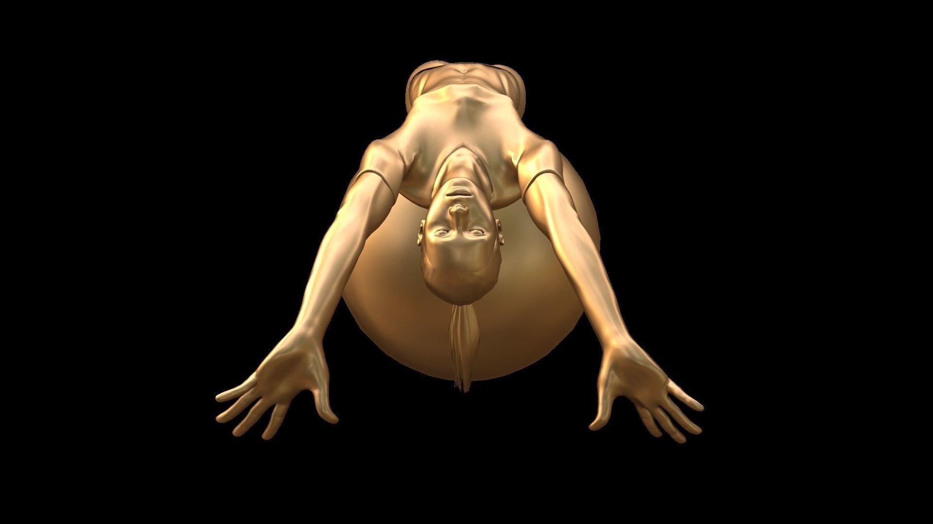 Yoga ball sculpture 3D model_2