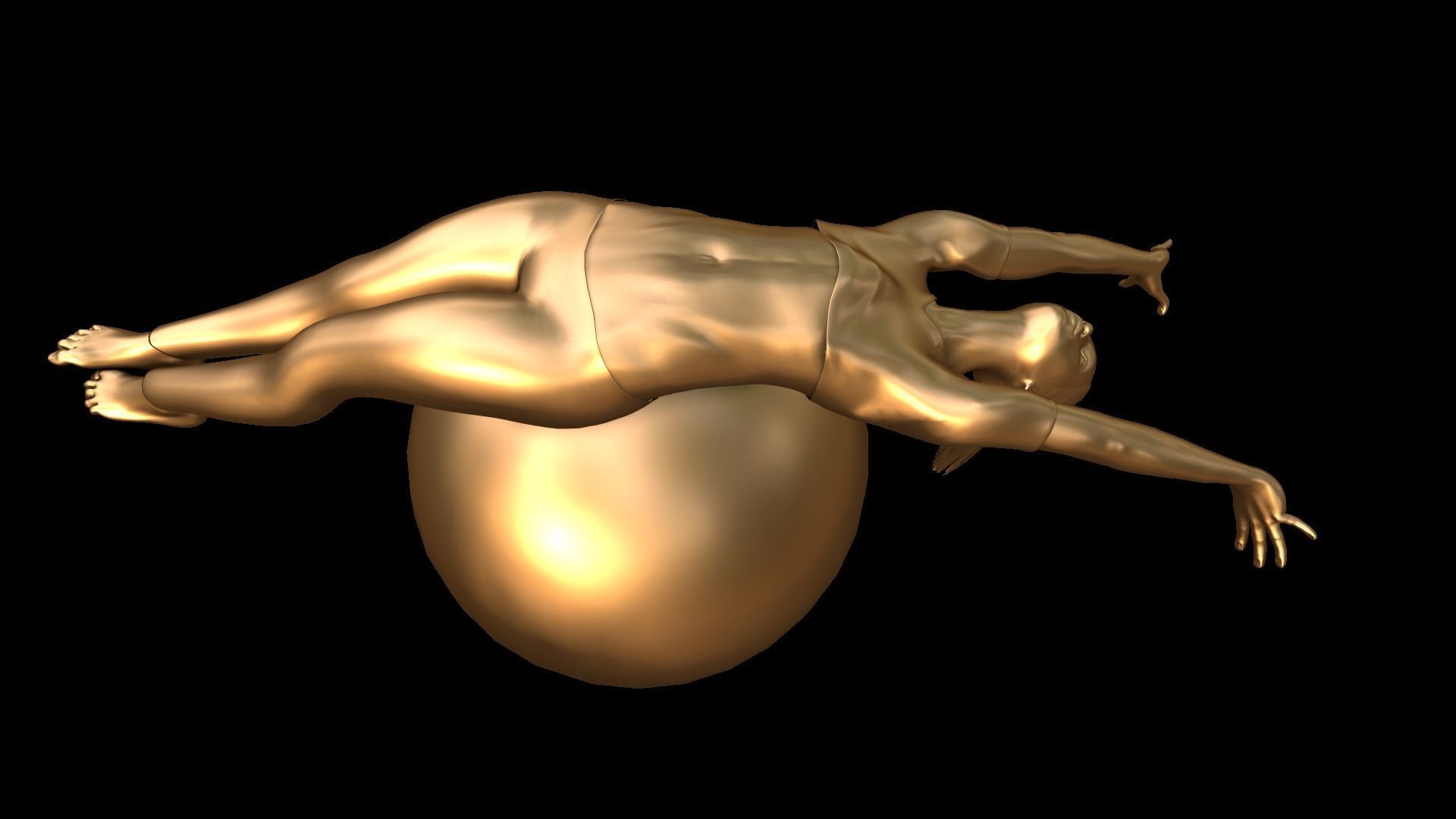 Yoga ball sculpture 3D model_1