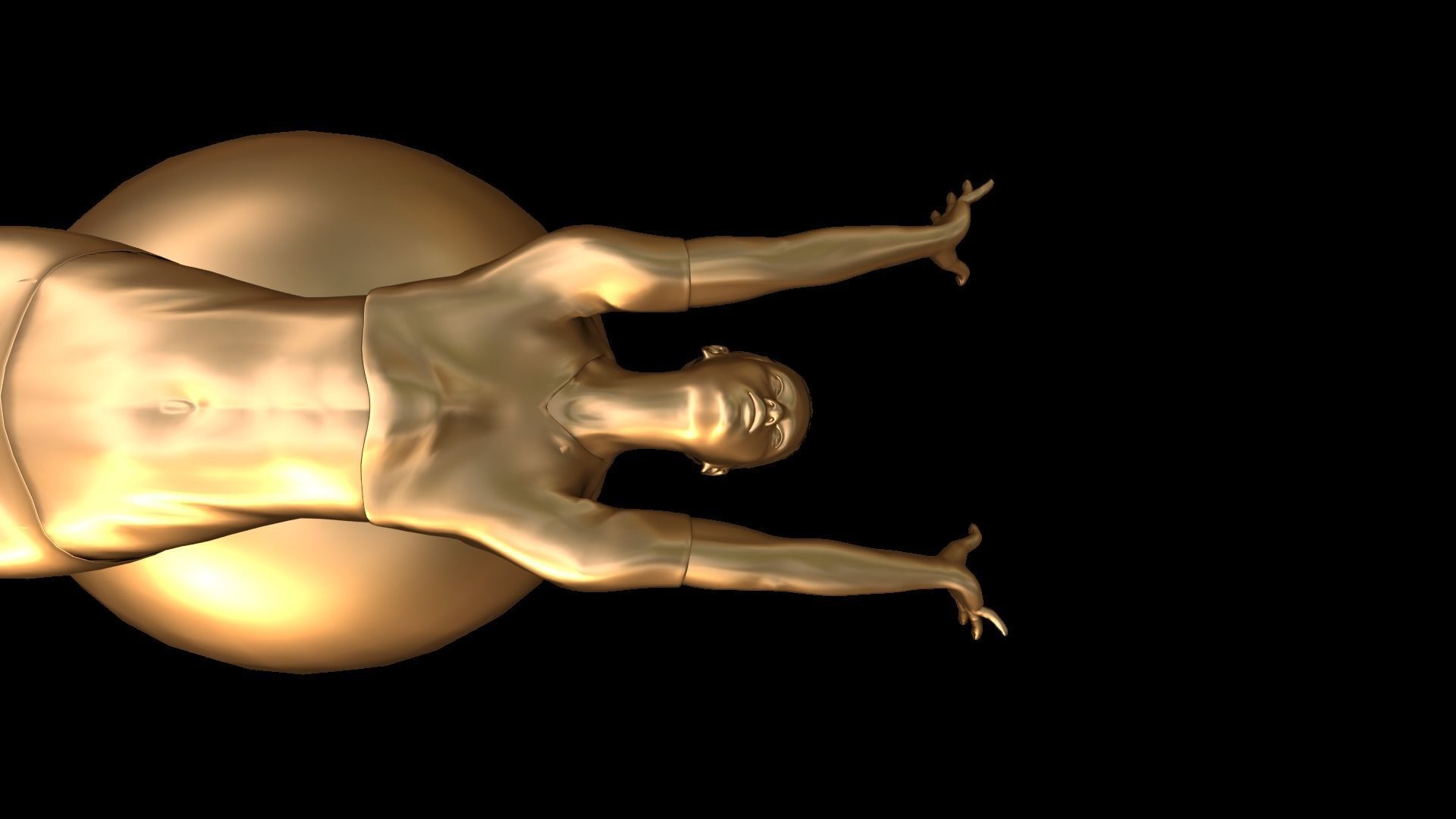 Yoga ball sculpture 3D model_4
