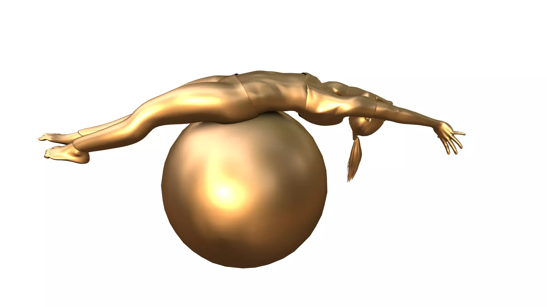 Yoga ball sculpture 3D model_0