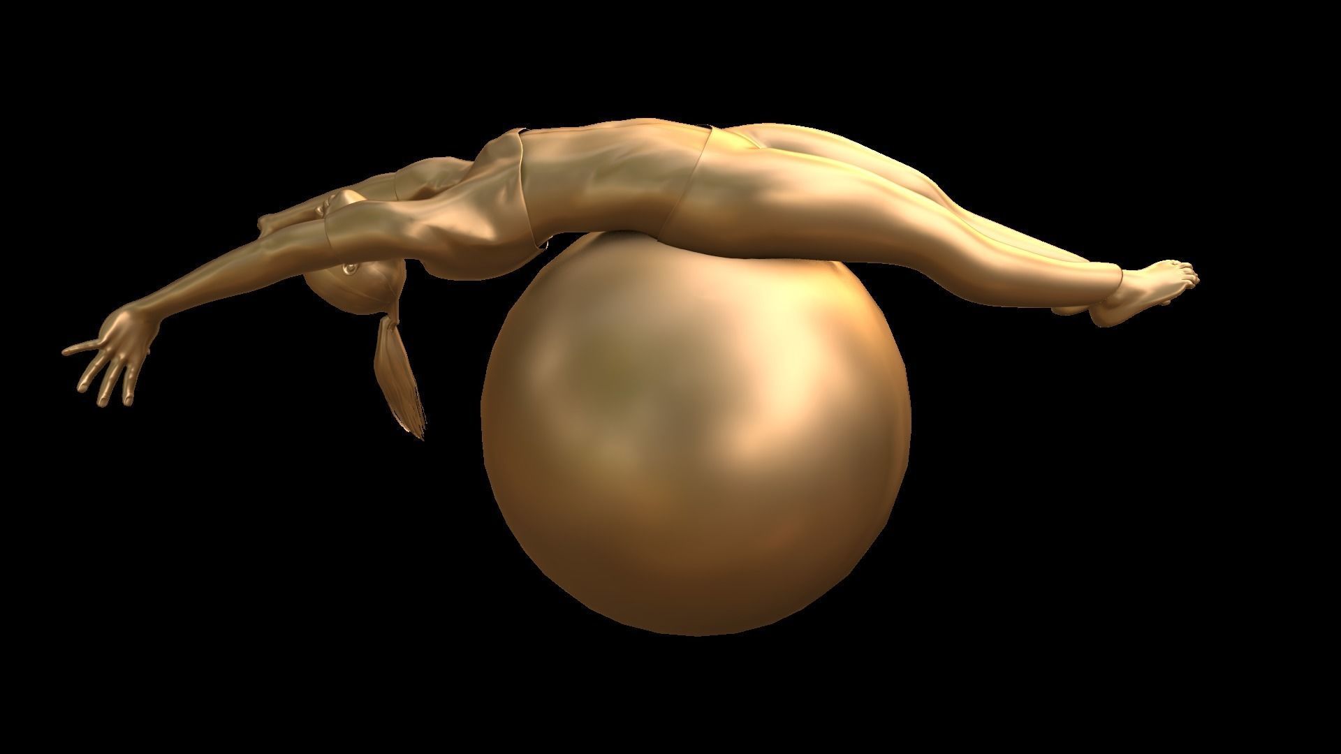 Yoga ball sculpture 3D model_3