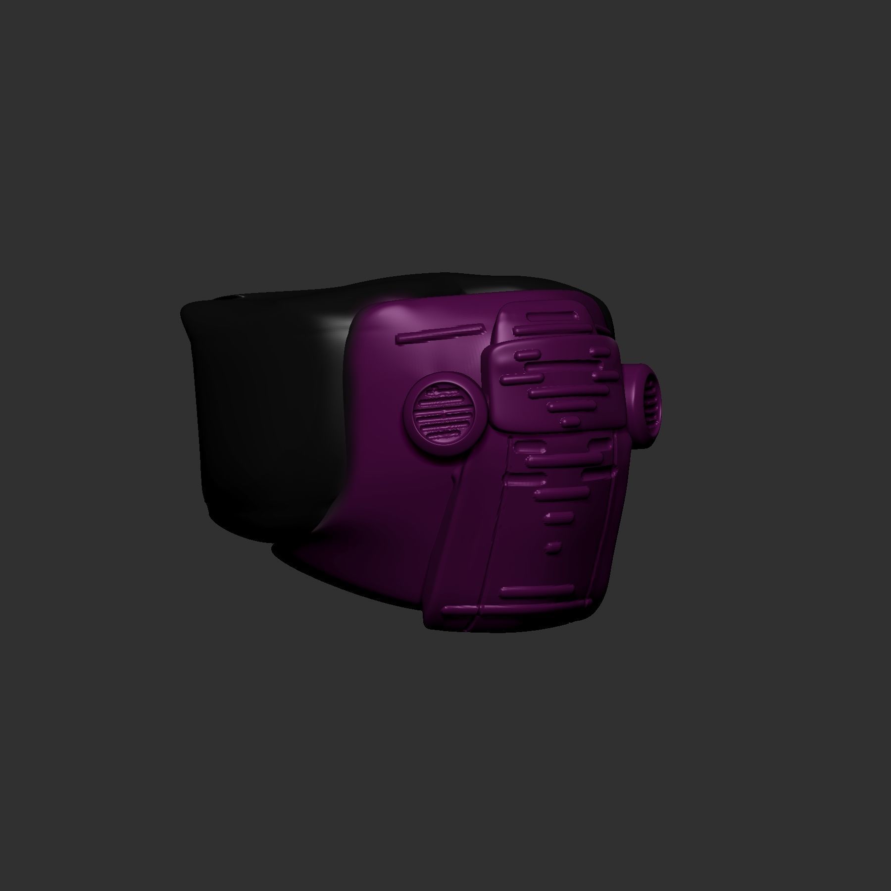 helmet high poly sculpt 3d printable 3D model_3