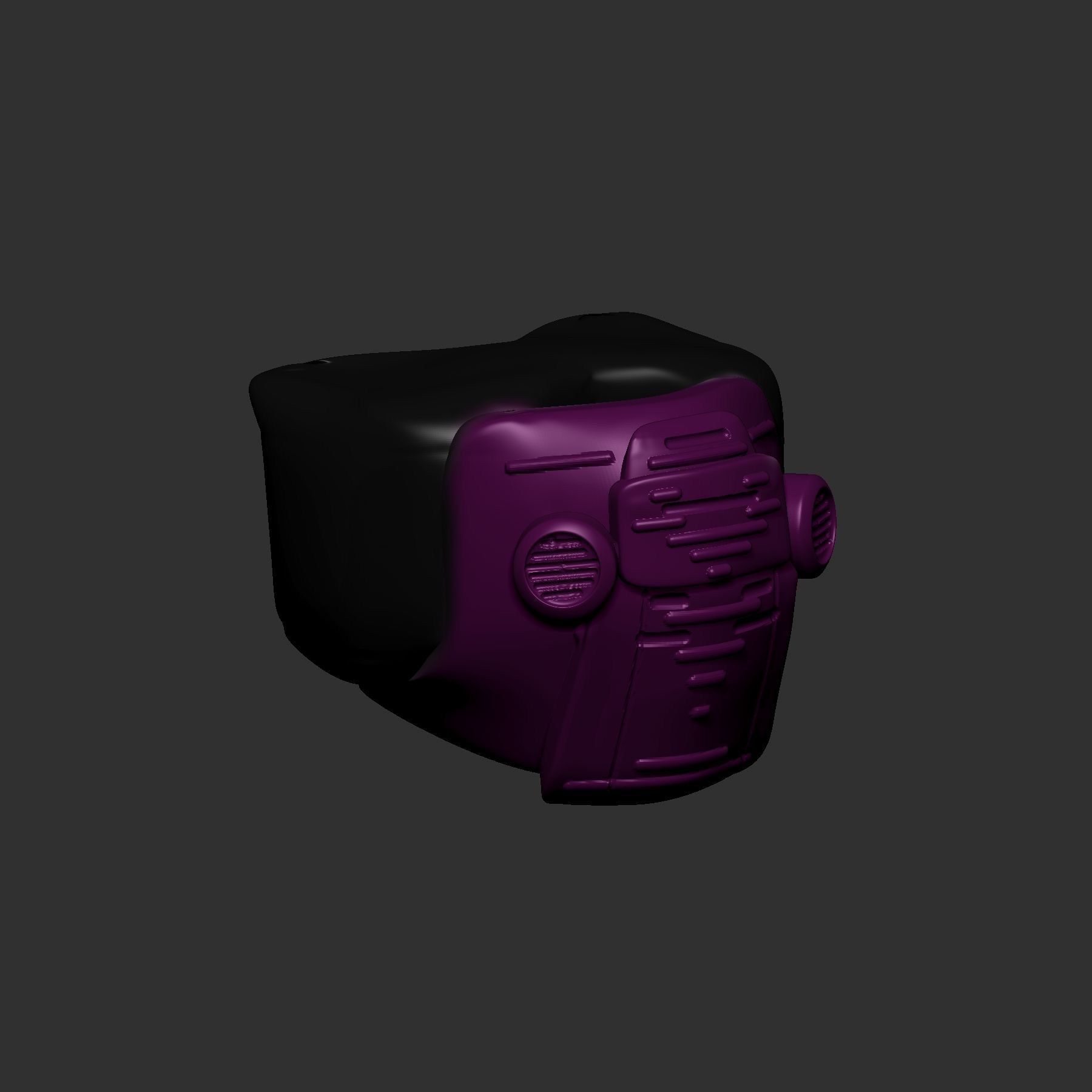 helmet high poly sculpt 3d printable 3D model_4