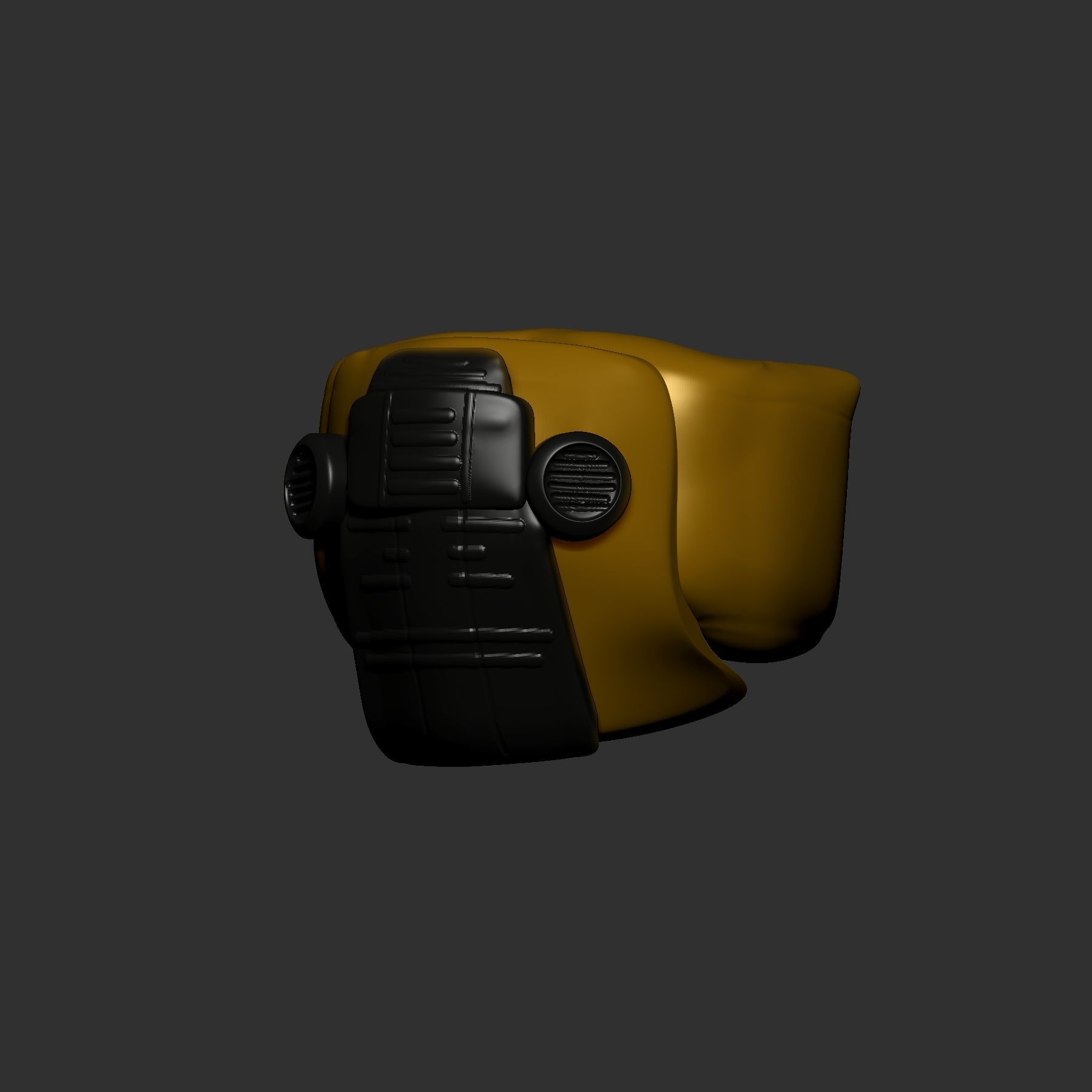 helmet high poly sculpt 3d printable 3D model_2