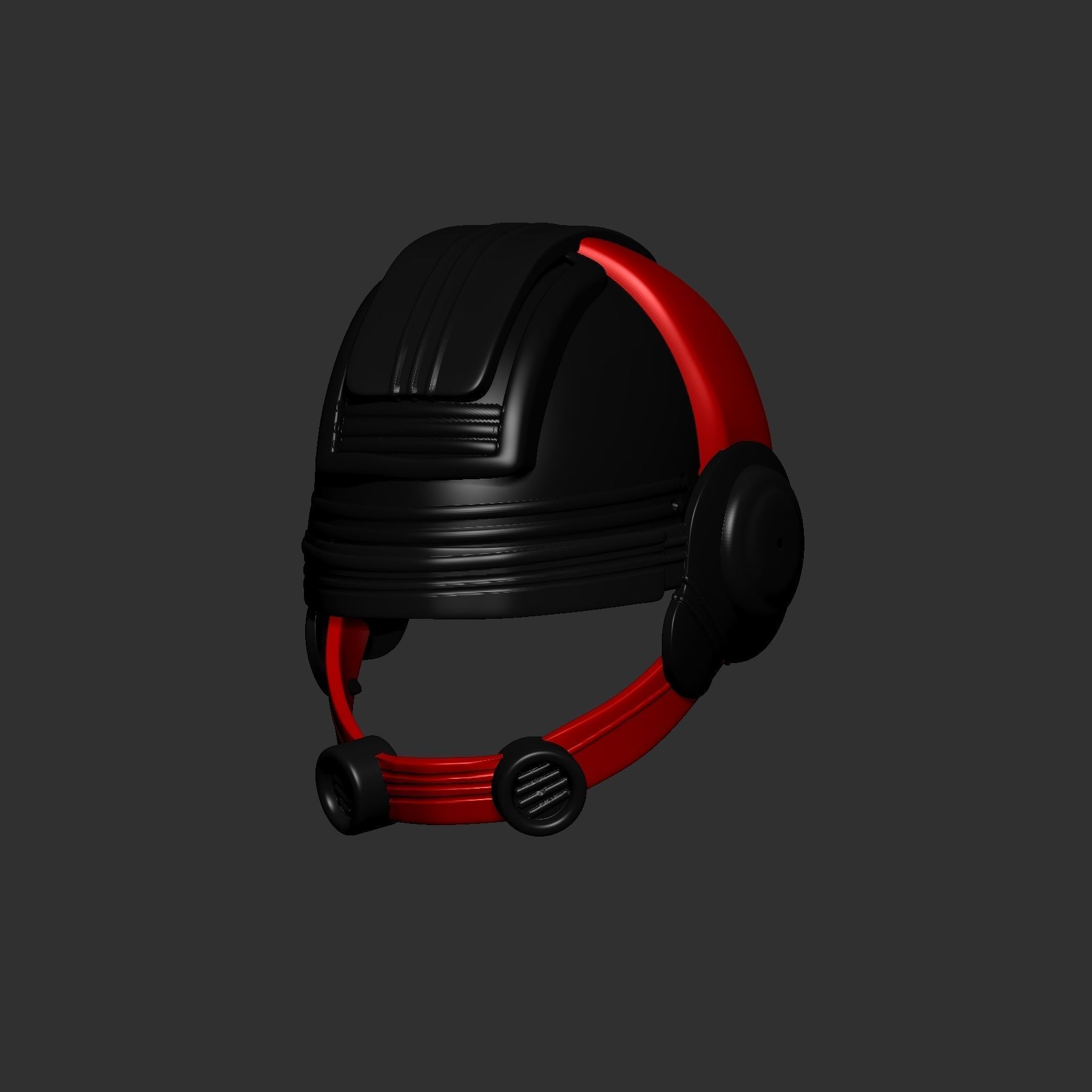 helmet high poly sculpt 3d printable 3D model_3
