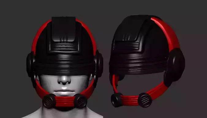 helmet high poly sculpt 3d printable 