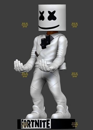 Marshmallow Fortnite cellphone and joystick holder  3D print model