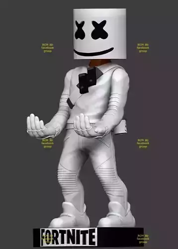 Marshmallow Fortnite cellphone and joystick holder  3D print model